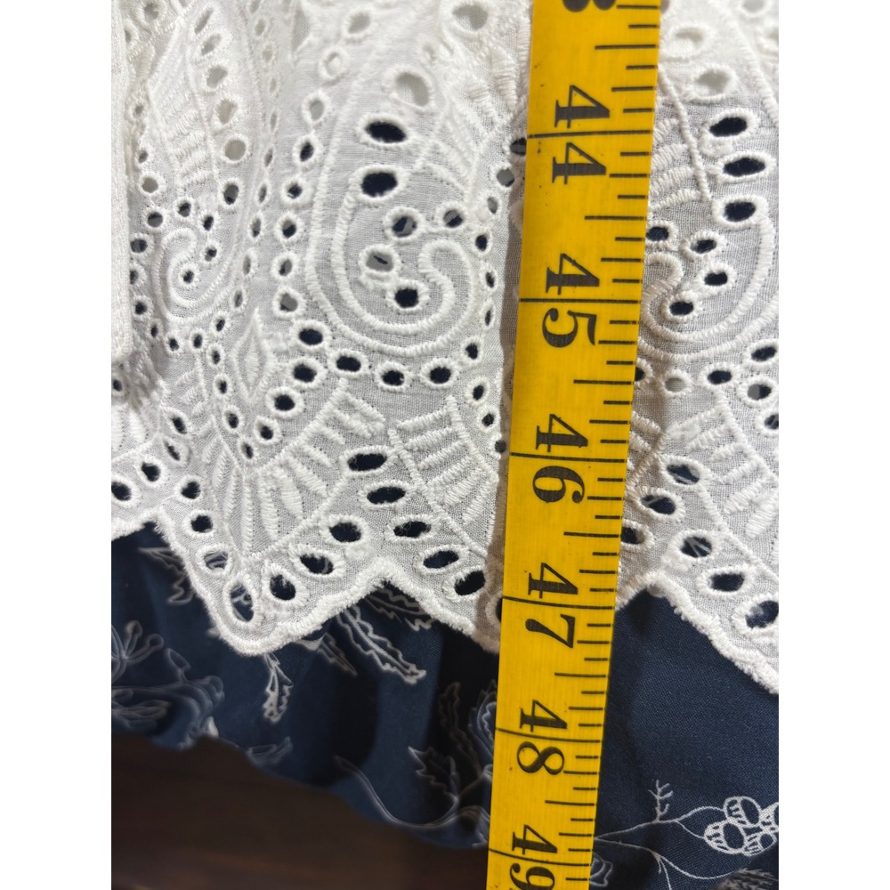 Sundance White Eyelet Lace Tiered Midi Dress Sleeveless Button Front Boho New - Picture 6 of 12